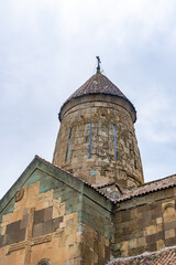 Fototapeta premium View of ancient Orthodox Church of Assumption of Blessed Virgin Mary in small Georgian village of Metekhi