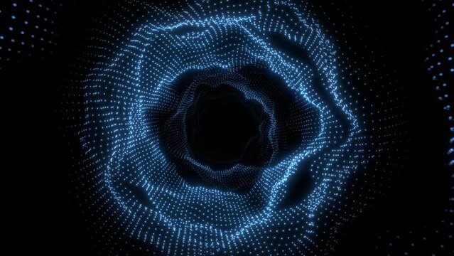 トンネル VJ 円 輪 球 パーティクル 波形 青 [ループ対応] [別Verあり]