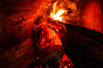 fire in the fireplace