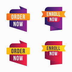 enroll now and order now banner vector