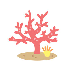 シンプルなサンゴのイラスト　素材