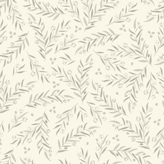 Naklejka na ściany i meble Infinite vector abstract floral pattern of natural natural color. Ornament for textiles, packaging, paper. Seamless Repeat Pattern.