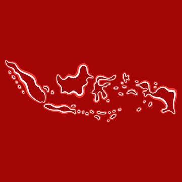 Light red white indonesia maps