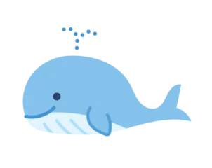 Tuinposter Leuk walvis illustratiemateriaal © コン
