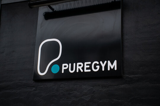 May 14, 2021- London, UK; Image of Puregym logo in Acton, London.