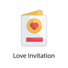 Love Invitation vector Filled Outline Icon Design illustration on White background. EPS 10 File 