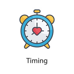 Timing vector Filled Outline Icon Design illustration on White background. EPS 10 File 