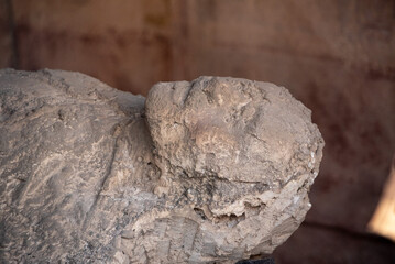 POMPEII, ITALY - MAY 04, 2022 - Pompeiian inhabitants petrified in their last situation of life, Italy