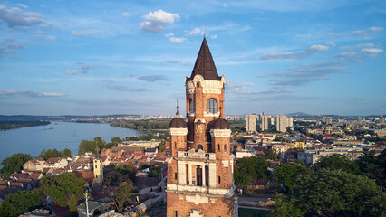 Fototapeta na wymiar Drone view of Zemun, Belgrade, Serbia.