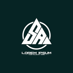 Letter SA triangle logo design vector