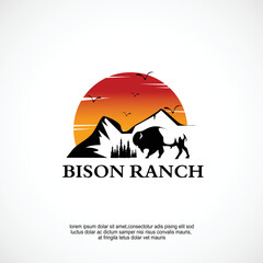 Bison ranch logo design idea