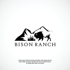 bison park logo design idea