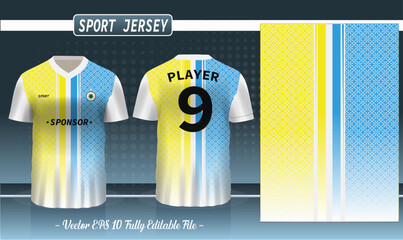 Sports jersey template for team uniforms can be used for badminton, football and basketball in front and back view.  Tshirt mock up for sport club. Vector Illustration.