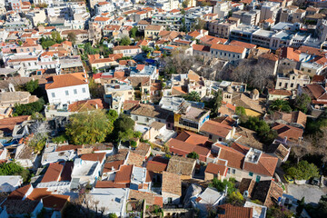 Fototapeta na wymiar ATHENS, GREECE, 12 DECEMBER 2021 Amazing cityscape of Athens from above