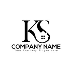 KS logo design in vector for construction, home, real estate, building, and property. creative elegant Monogram. Premium Business ks home logo icon