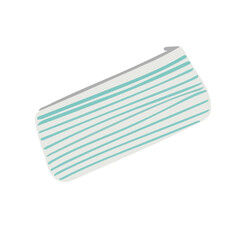 Illustration of a white-blue pencil case isolated on white background