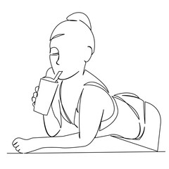 girl in the pool drinking a cocktail