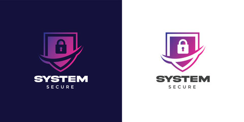 Cyber Security shield logo design, shield symbol logo design