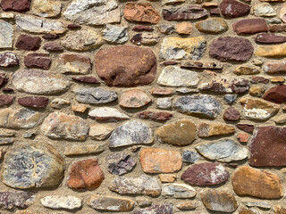 cobblestone stone wall old barn background