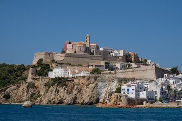 Fototapeta na wymiar d Alt vila desde el mar, Ibiza, balearic islands, Spain