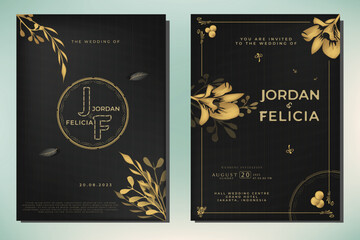 Wedding invitation card with text layout