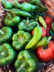 red and green peppers