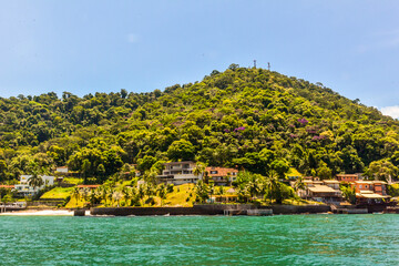 View of a mountains with trees at the town of Angra dos Reis, State of Rio de Janeiro, Brazil....
