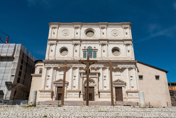 Renaissance portal of basilica of San Bernardino in L'Aquila, Italy