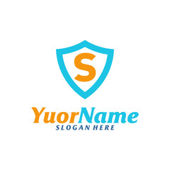 Initial S with Shield Logo Design Template. Letter S logo concept vector. Creative Icon Symbol