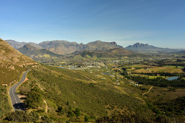 Fototapeta premium The town of Franschhoek in the Western Cape is one of the best destinations in the world