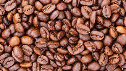 Roasted coffee beans for background