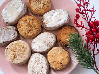 Traditional Polvorones y mantecados, spanish cakes