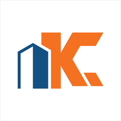 Vector Creative Abstract Building Initial Letter K and C Logo Design Symbol Icon Template Illustrations