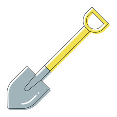 Flat colored icon of the shovel