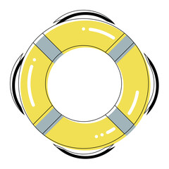 Naklejka premium Flat colored icon of the lifebuoy