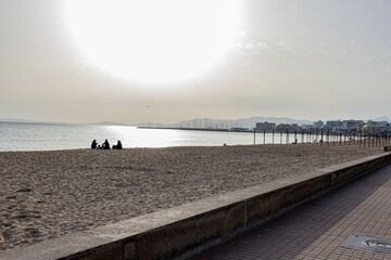 walking on the beach