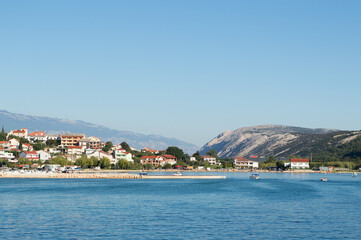Coastal town Lopar on the island Rab, summer holiday destination in Croatia