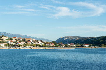 Naklejka na ściany i meble Coastal town Lopar on the island Rab, summer holiday destination in Croatia