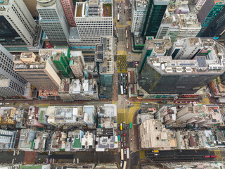 Fototapeta premium Drone fly over of the Hong Kong city