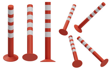 3D Render Traffic Color Cone Orange many perspectives