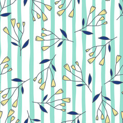 Cute abstract flower seamless pattern. Hand drawn floral wallpaper.