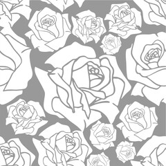 seamless pattern of large red and pink rose buds, texture, design