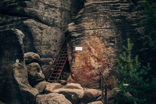 Ladder beetwen rocks