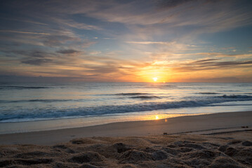Sunrise on a beach in Florida during the winter months 