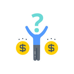 Confusion In Investment icon in vector. Logotype