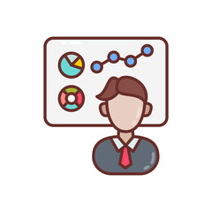 Presentation Board icon in vector. Logotype