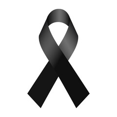 Black awareness ribbon isolated