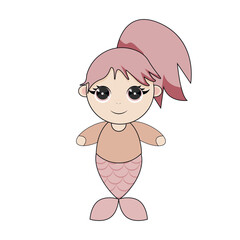 Cute mermaid vector illustration for kids fashion artworks, children books, greeting cards