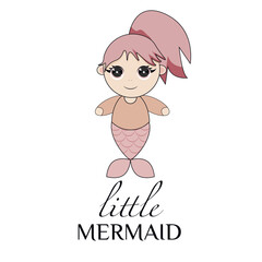Little mermaid slogan and mermaid