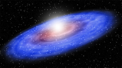 Fototapeta premium Realistic spiral galaxy with stars in outer space